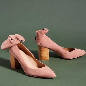 NEW! Anthropologie | Bow-Tied Slip-on Block Heels